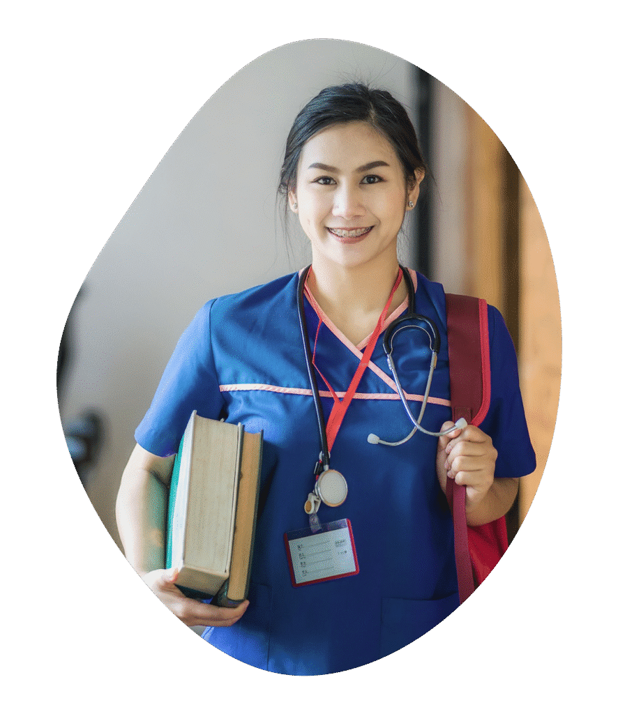 Nursing smiling getting ready to work